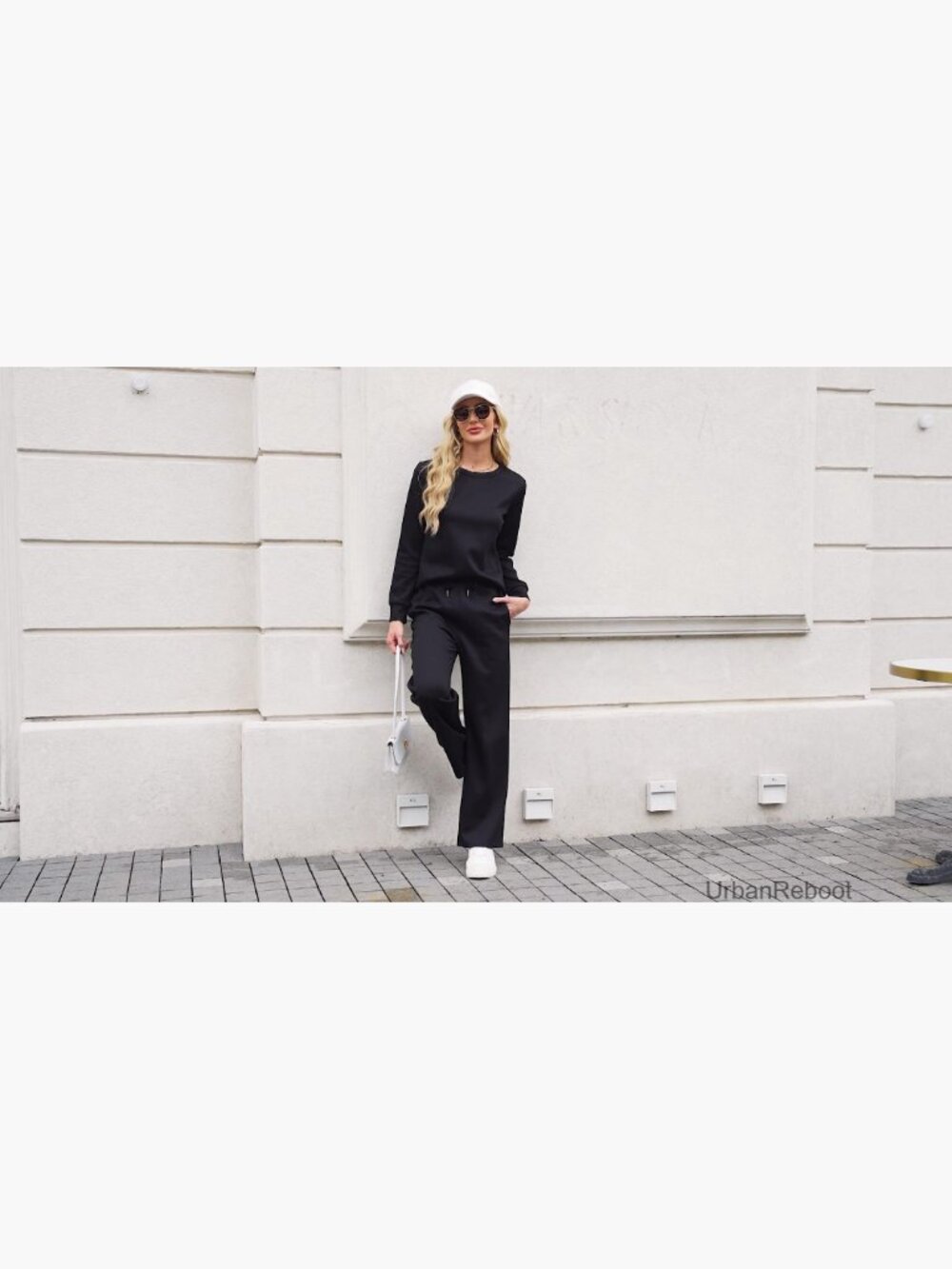 Women's 2 Piece Lounge Set Sweatshirt Wide Leg Tracksuit Casual Travel Outfits - Picture 6 of 7